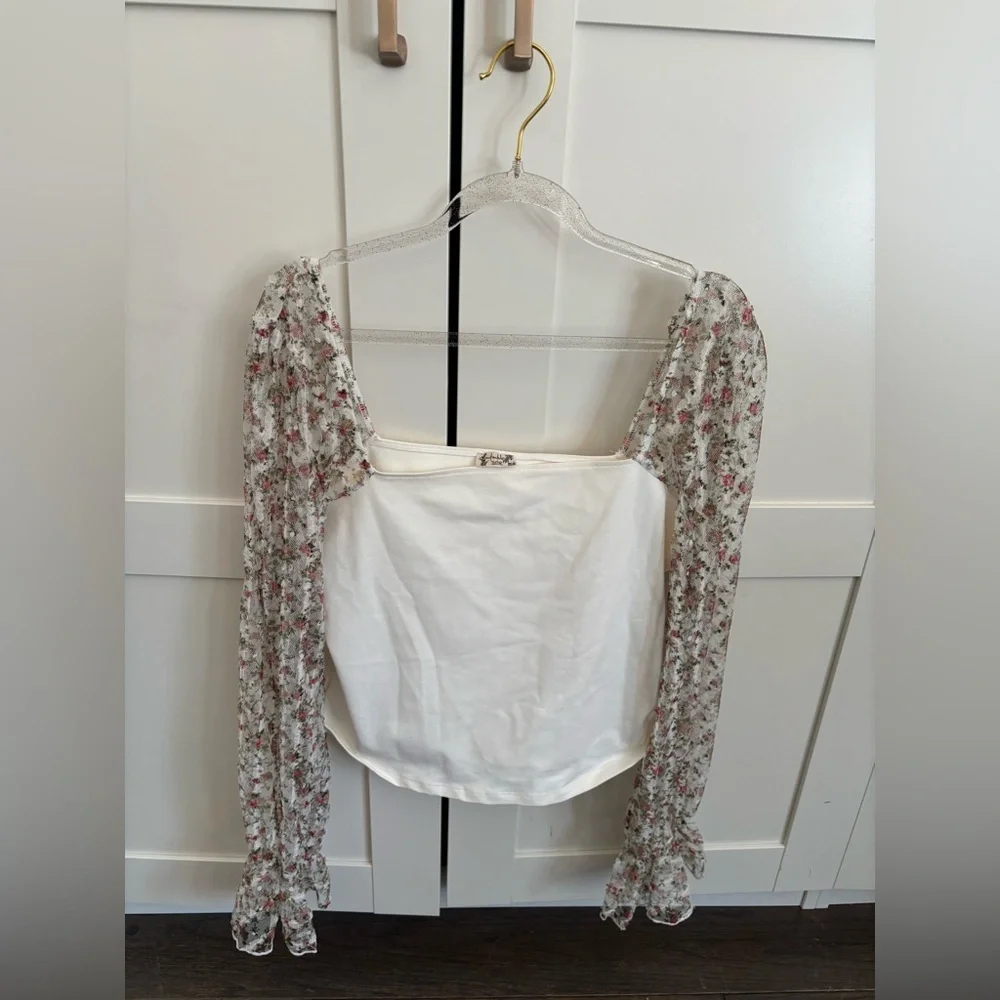 Intimately Free People Gimme Butterflies Long Sleeve Top Large Floral Feminine